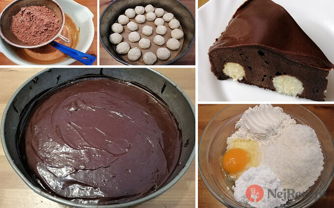 Recept Čokoládový dort s tvarohovými míčky