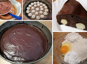Recept Čokoládový dort s tvarohovými míčky
