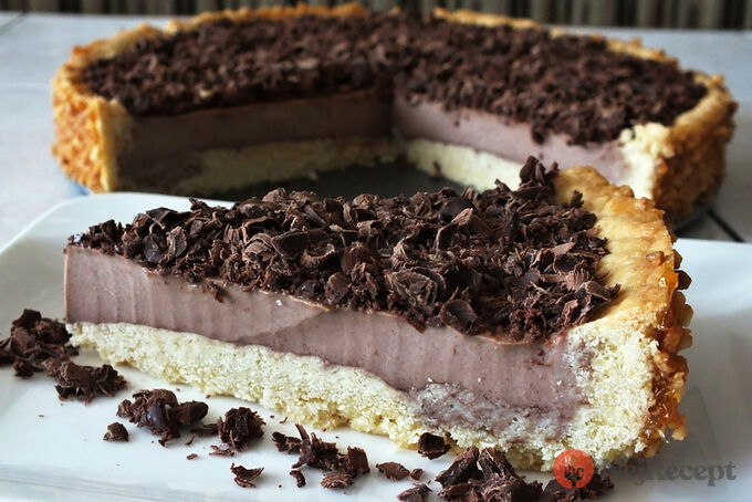 Recept Luxusní čokoládový dezert panna cotta v dortové formě.