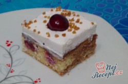 Příprava receptu Třešňový koláč s bohatou vrstvou šlehačky, krok 5