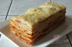 Příprava receptu Lasagne s rajčaty, sýrem a šunkou, krok 12