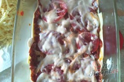 Příprava receptu Lasagne s rajčaty, sýrem a šunkou, krok 9