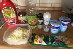 Příprava receptu Špagety s kuřecím masem ve smetanové omáčce, krok 1