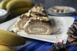 Příprava receptu Banánová roláda s ořechovým krémem bez lepku., krok 5