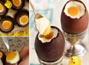 Recept Velikonoční čokoládová vajíčka plněná mascarpone krémem