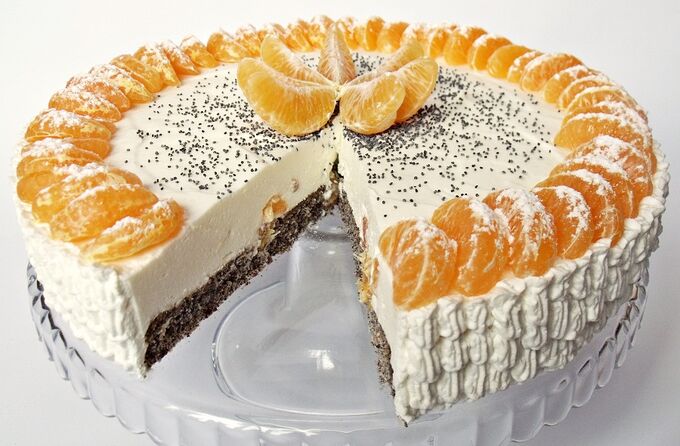 Recept Makový dort s mandarinkami