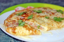 Příprava receptu Omeleta s rajčetem a parmazánem, krok 6