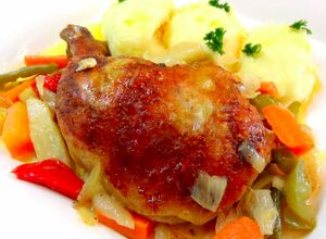 Recept Pečené kuře na zelenině