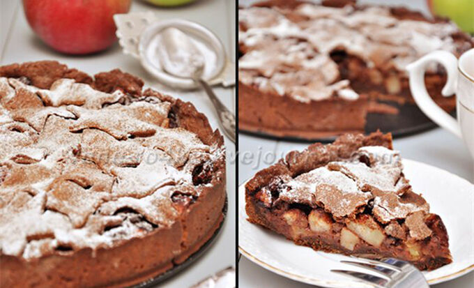Recept Čokoládový dort s jablečno-skořicovou nádivkou
