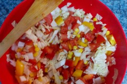 Příprava receptu Tortily plněné kuřecím masem a zeleninou, krok 3