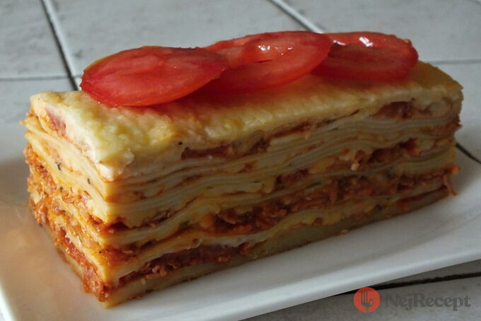 Recept Lasagne s rajčaty, sýrem a šunkou