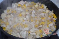 Příprava receptu Zapečené těstoviny (gnocchi) s kuřecím masem a hlívou ústřičnou, krok 2