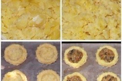 Příprava receptu Bramborová hnízda s houbami a česnekem ve smetanové omáčce, krok 1