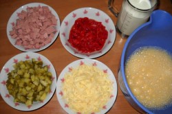 Příprava receptu Snídaňová slaná,, buchta,, se šunkou a sýrem, krok 1