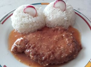 Recept Zapečené řízky s rýží a omáčkou